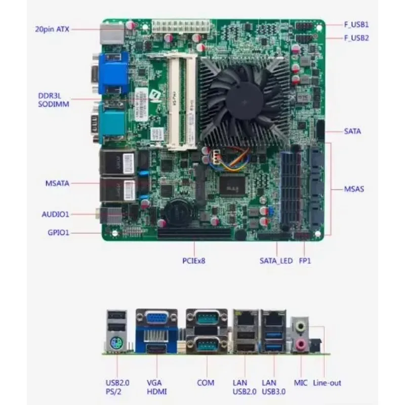 BoMaSI5-6287u Nas Motherboard Mini-itx Sbc Ipc Mainboard Industrial Board Mini Itx Server Ipfs Msas 13*sata 2*com 2*lan I211 Ps/