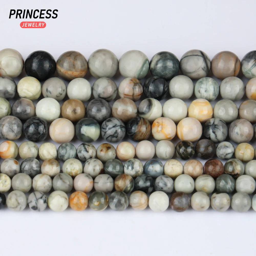 A+ Natural American Picasso Jasper 4 6 8 10mm Loose Beads for Jewelry Making Bracelet Necklace Stone Beads DIY Accessories