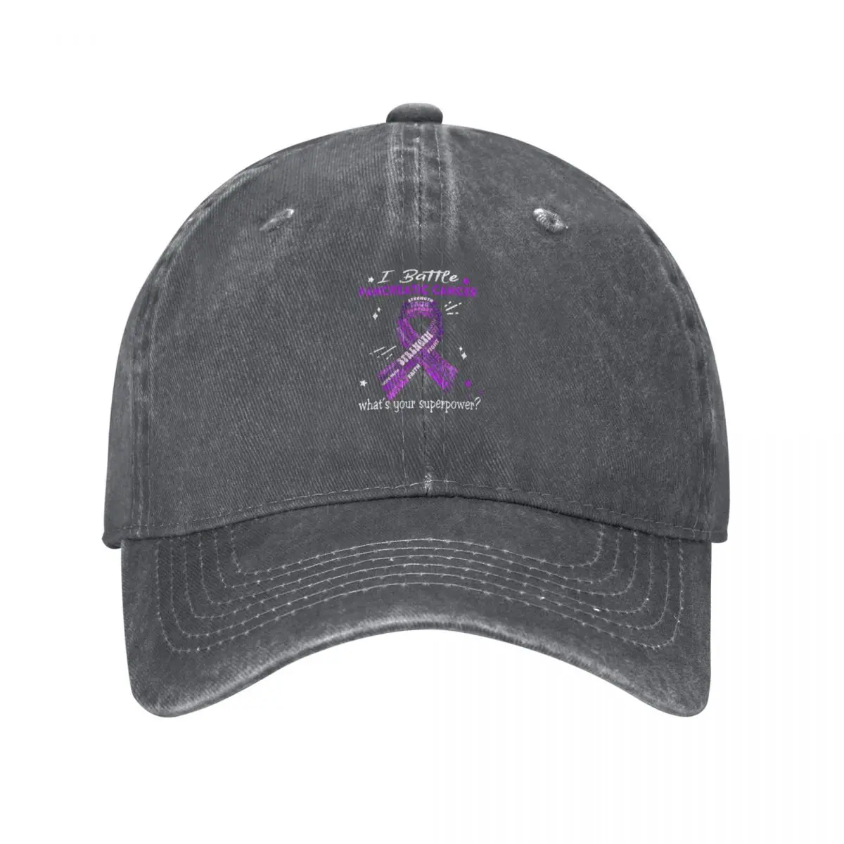 Pancreatic Cancer Warrior - I Battle Pancreatic Cancer What's Your Superpower? Baseball Cap Snapback Cap Designer Man Women's