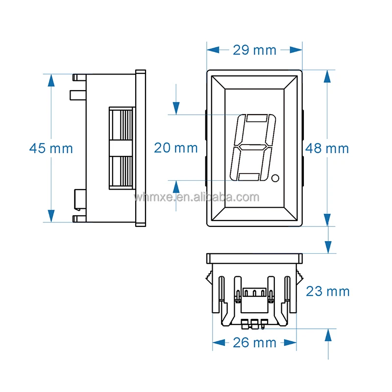 Multifunctional 0.8 Inch 1 Digit High-Performance 7-Segment BCD Code Digital Display