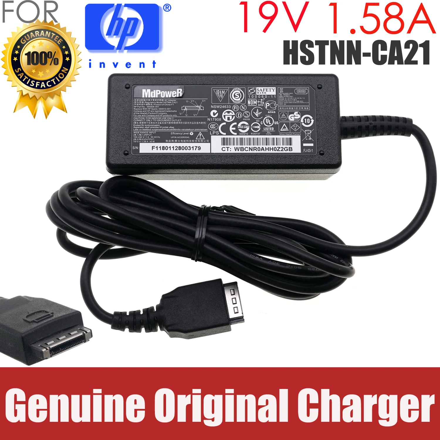 

Genuine HSTNN-CA21 19V 1.58A 30W 594906-001 AC Adapter Charger For HP slate 500 QC252AA Table PC 594913-001