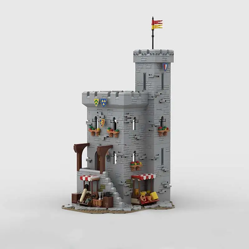Famous Architecture Scene Medieval Trade Tower MOC Building Block DIY Assembly Toy High-Tech Bricks Puzzle Boy Birthday Gifts