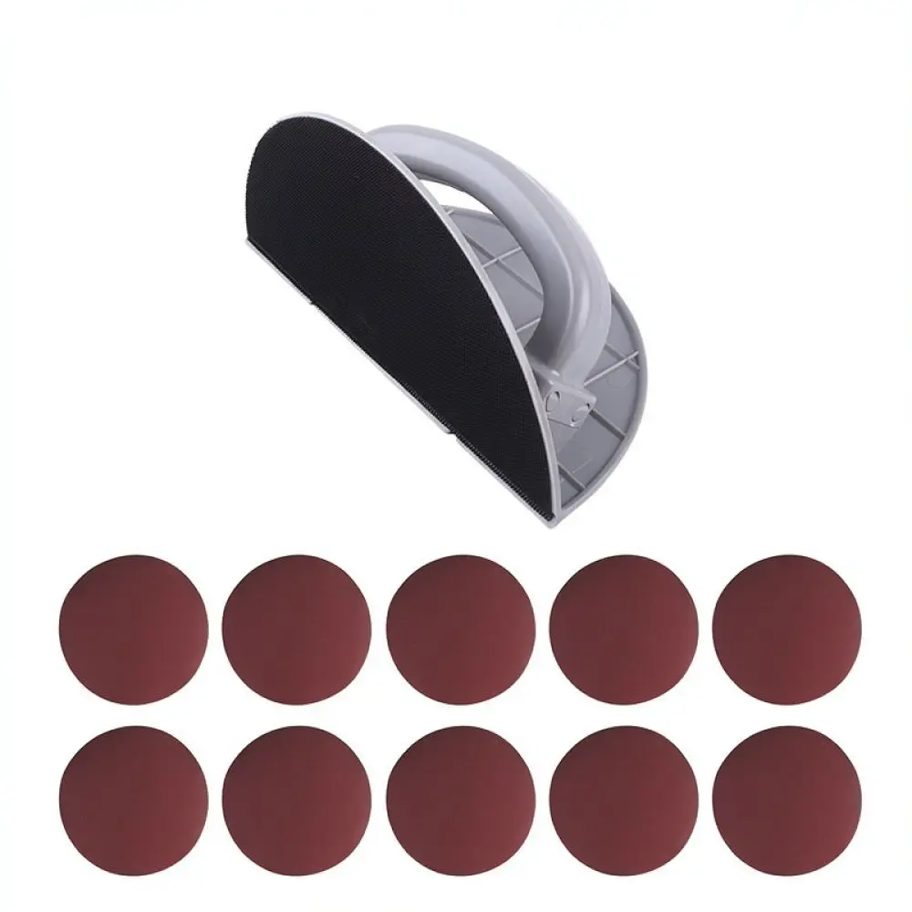 Durable 9 Inch Wall Corner Sanding Holder Semi Circular Plaster Polishing Tool Handheld Drywall Abrasive Pad For Renovation