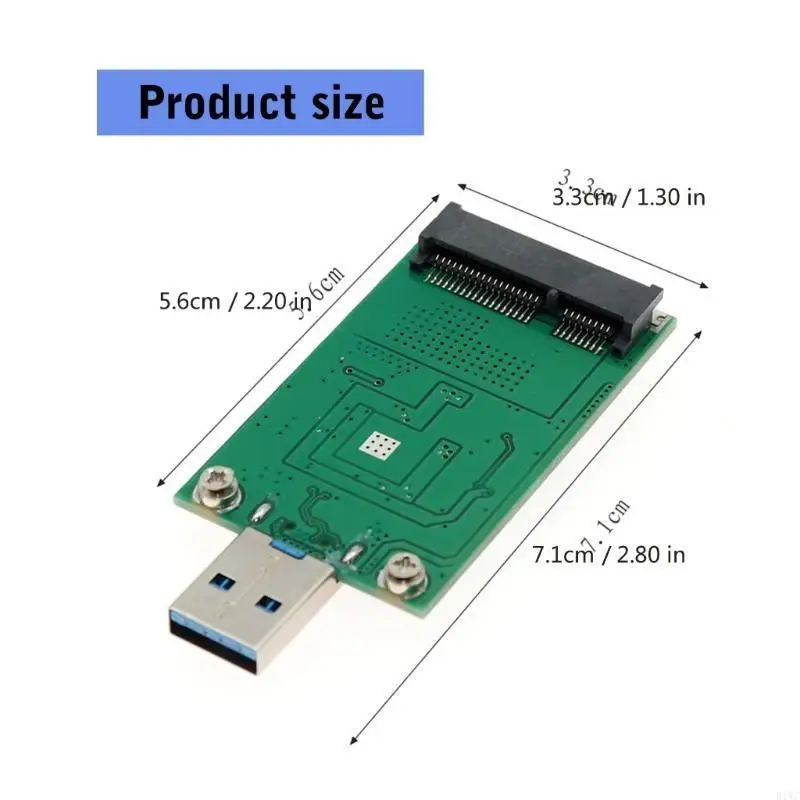 Highly Speed mSATA Adapter Card USB3.0 to mSATA Adapter for External SSDs Use