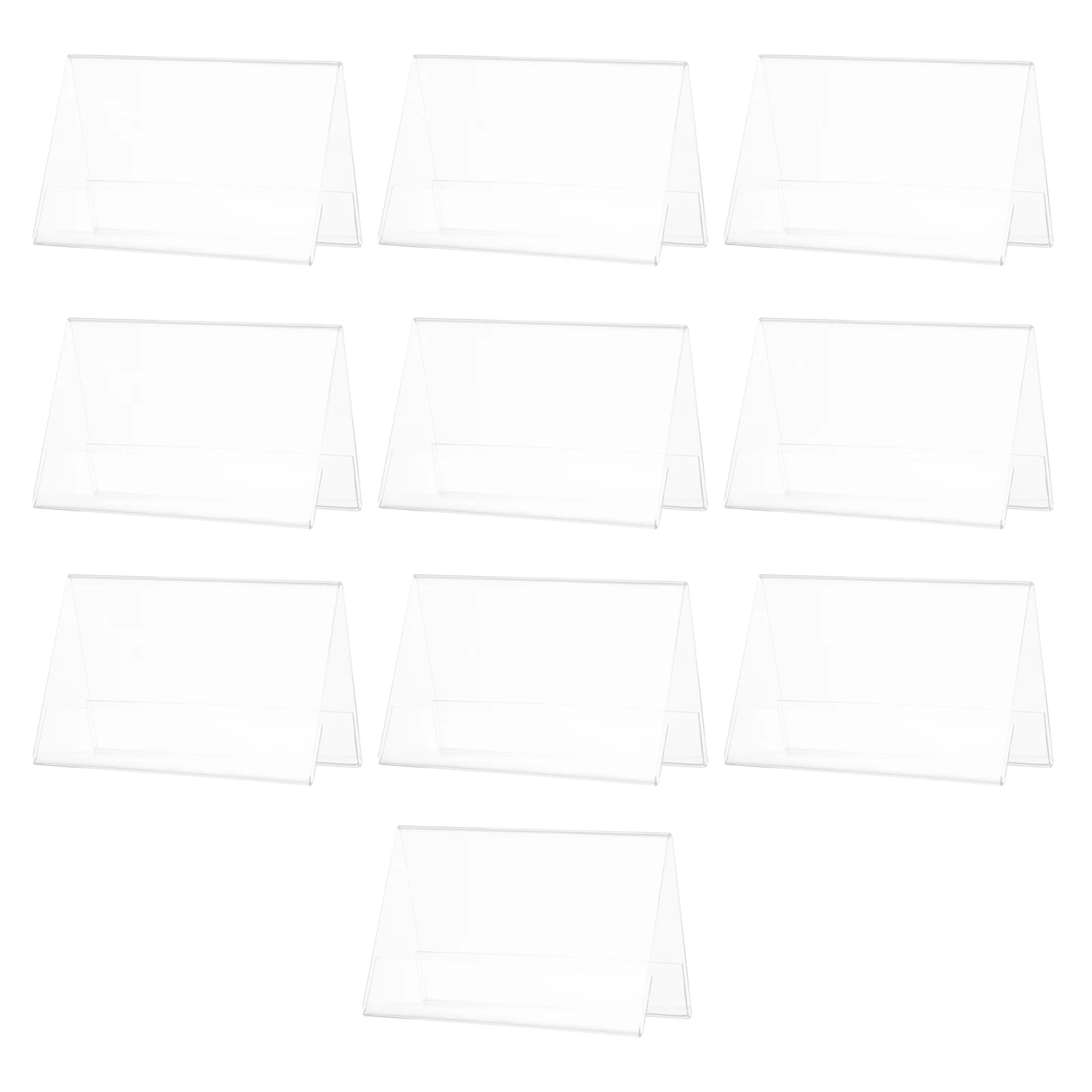 

10 Pcs Acrylic Name Plate Clear Tent Guest Showing Rack V Shaped St Desk Display Banquet School Conference Restaurant Table Sign