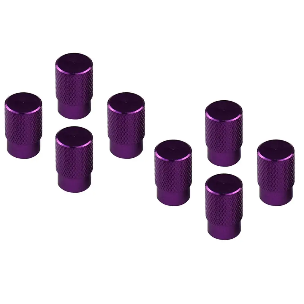 8x Aluminum Alloy Bolt-in Car Wheel Tire Stem With Dust Cap Purple