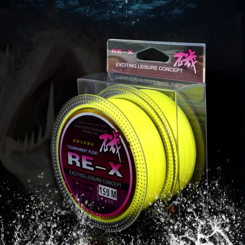 150 m Rock Fishing Semi-floating Nylon High Abrasion Resistance Stretchable for Sea Pole Fluorescent Yellow Fishing Line