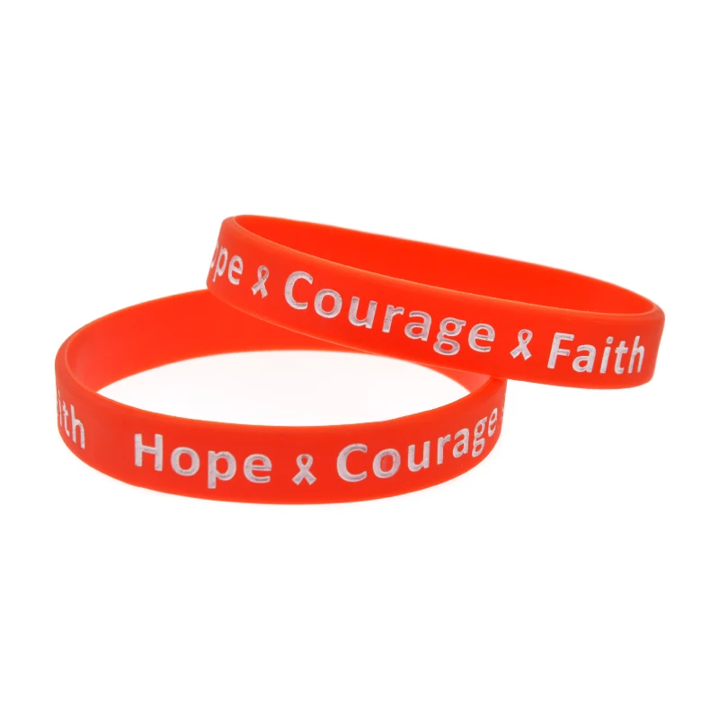 50 Stück Hoffnung Mut Glaube Silikon-Armband Positive Energie Motivierendes Gummi-Armband Unisex Armreif Erwachsenengröße – Detail 3
