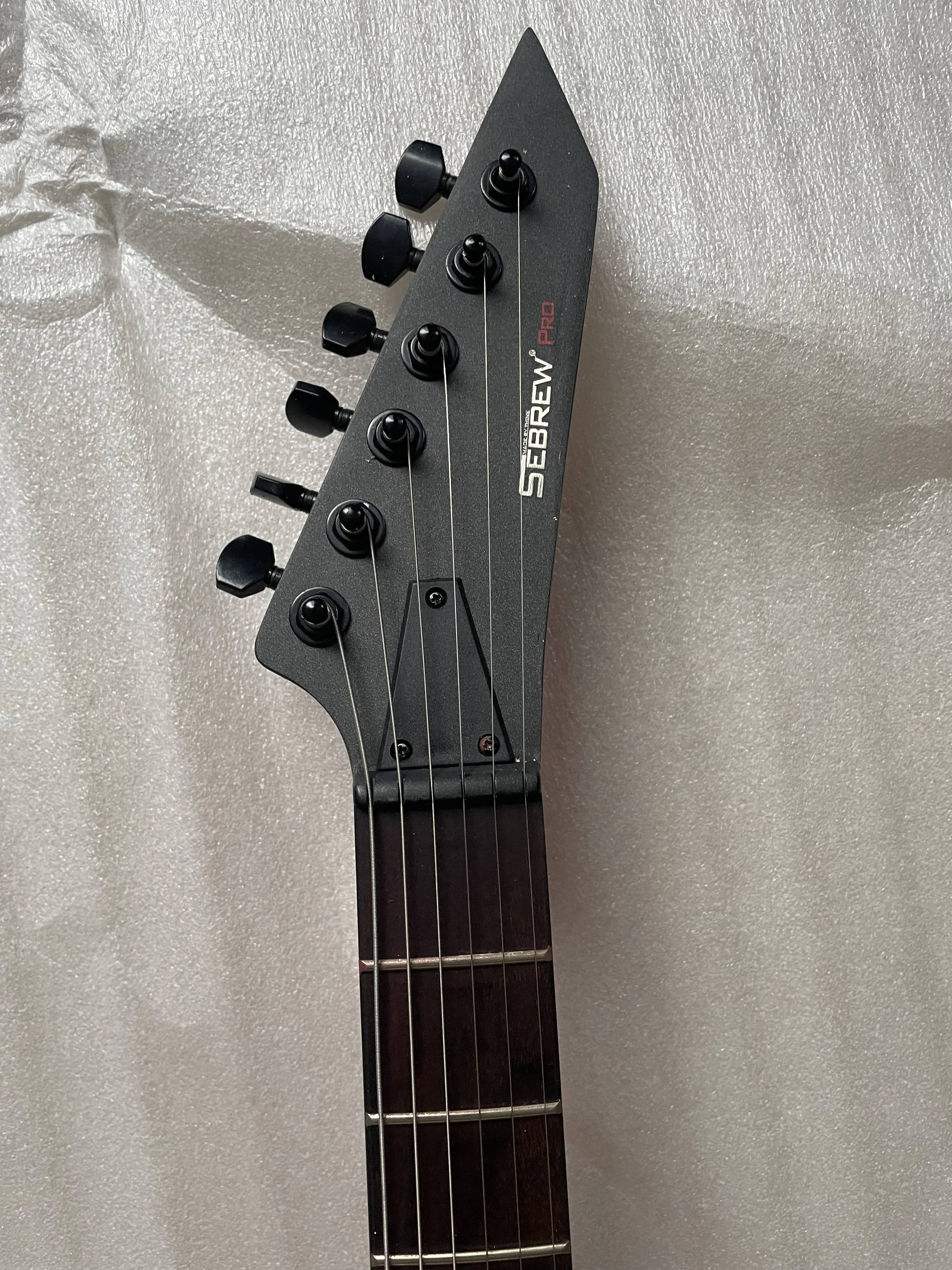 High quality custom version dovetail V shape Fork electric guitar rare frosted dark red in stock black pickups accessorie only