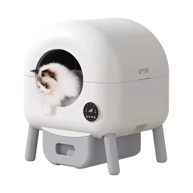 

New Self Cleaning Cat Litter Box Automatic Smart Cat Litter Box with APP Control Odor Removal Large Space for Multiple Cats