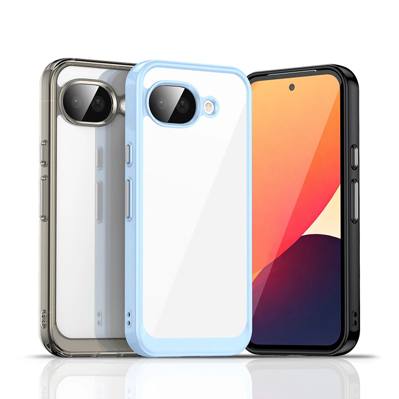 For Google Pixel 10A Case Clear Hard PC Back + Soft TPU Bumper Camera Lens Protection Transparent Cover for Google Pixel 10a