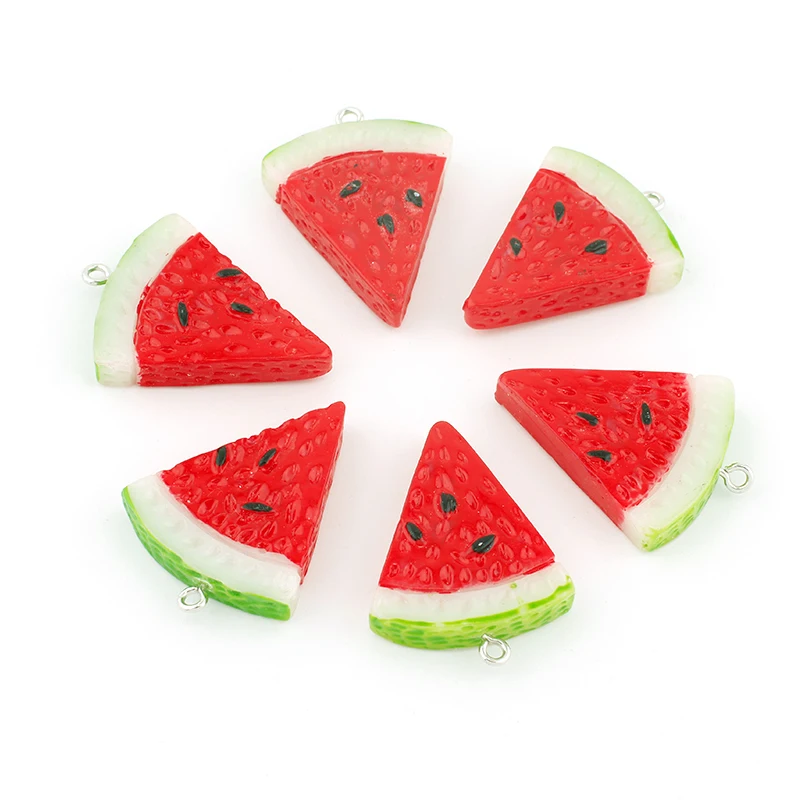 10pcs/lot resin fruit watermelon charms pendant for necklace bracelet earring Diy jewelry making accessories keychain findings