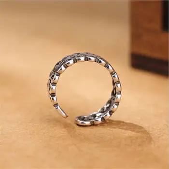 Nové kreativní thajské stříbrné duté květiny 925 sterlingové stříbrné šperky pro ženy, osobnost, vynikající dárek, otevírací prsteny R166 10 nejlepší prodej Stříbrné šperky 925 z Thajska - №7