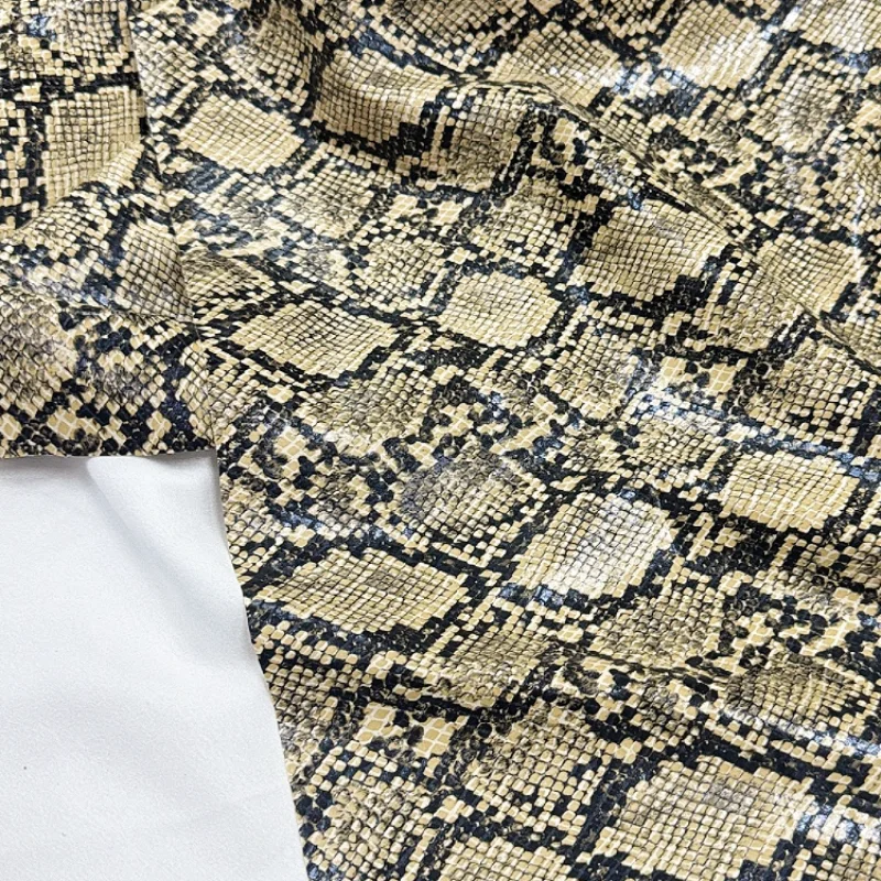 Snake Skin Pattern Suede Fabric Doll Stage Prop Jacket Imitation PU Leather Fabrics for Diy Sewing Clothing Cloth Material