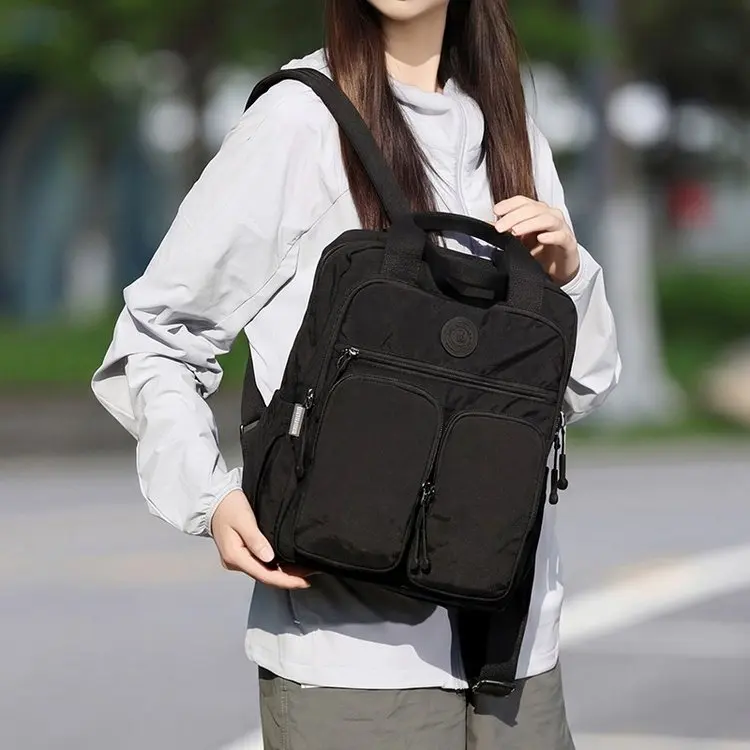2026 New Mommy Bag Double Shoulder Backpack Large Capacity Waterproof Maternity Baby Outing Bag Commuter Style Nylon Material