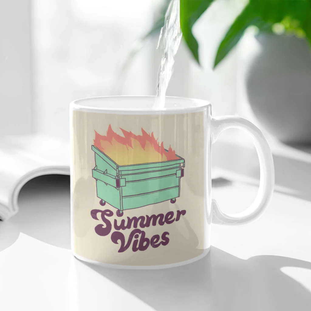 

Summer Vibes Ceramic Cup Coffee Oatmeal Breakfast Cup Creative Personality Mug