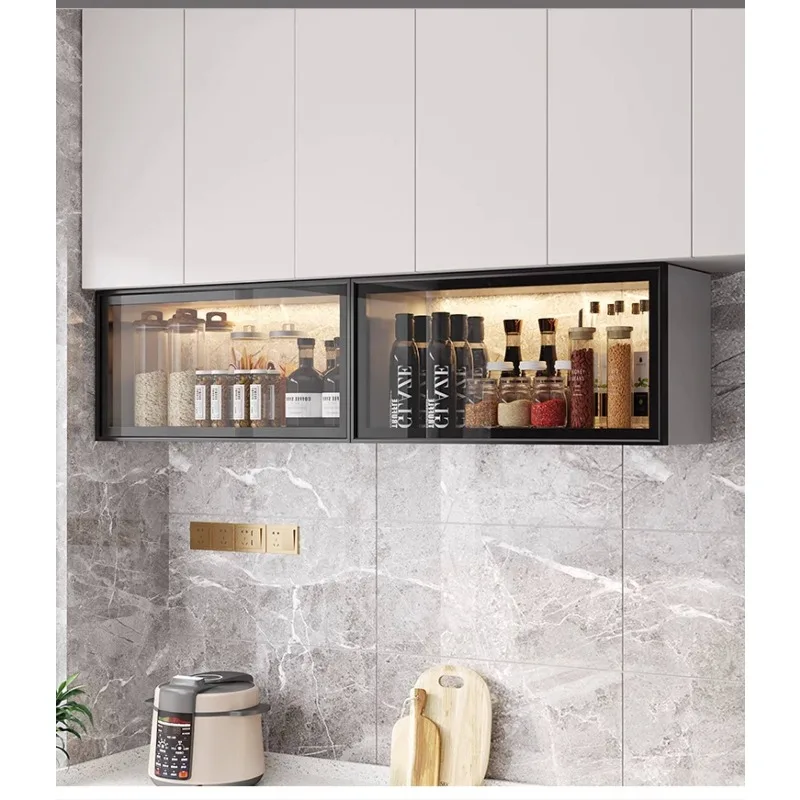 

Aluminum alloy kitchen wall cabinet wall cabinet wall locker bathroom bathroom bathroom wall-mounted storage glass cabinet