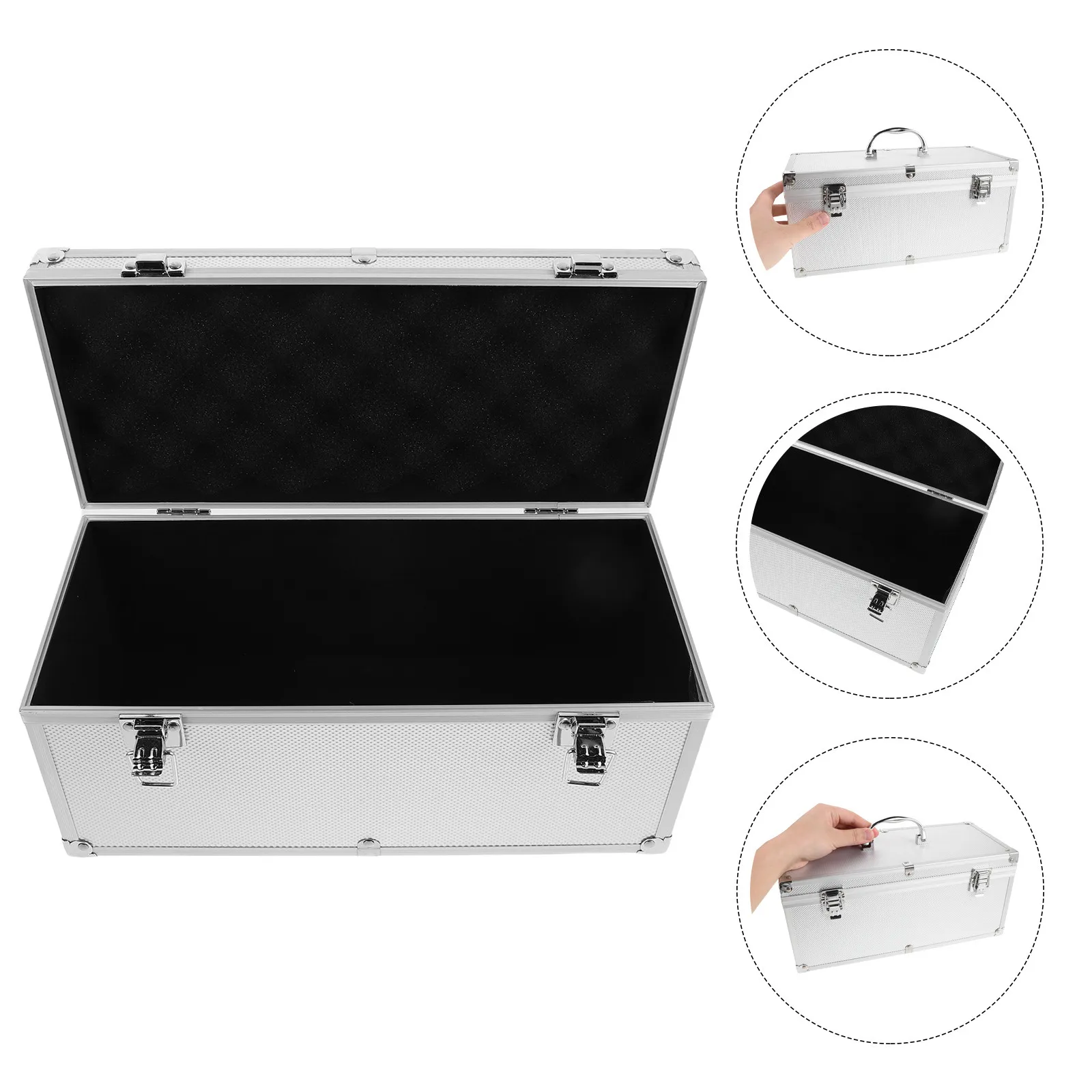 Aluminum Alloy Tool Box 12.8x5.9x5.9 Inch Hard Carrying Case for Wireless Microphone Camera Gear Storage Portable Protective