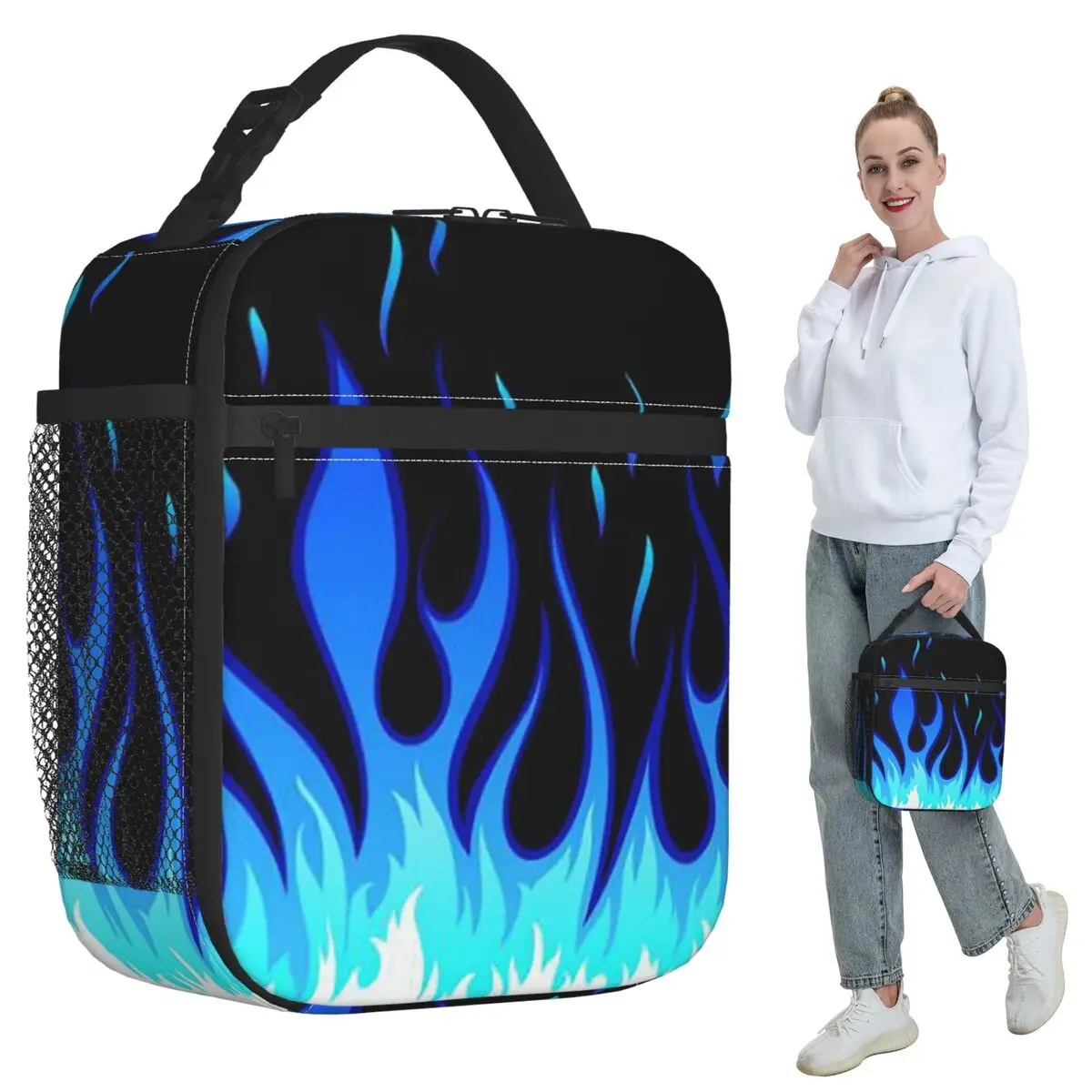 

Термосумка для обедов Big Fire Flames Burning Flame для женщин, офисная термосумка-холодильник, портативный контейнер для еды
