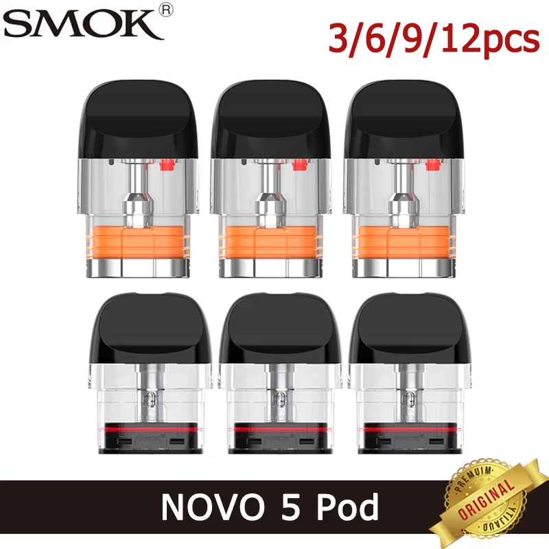 3/6/9/12 szt. Oryginalny wkład SMOK NOVO 5 Pod 0.7ohm 2ml MTL/0.6ohm 3ML do  e-papierosa SMOK NOVO 5 / NOVO 6 Kit Vape