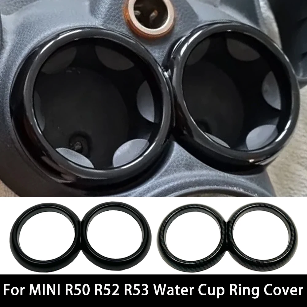 For Mini Cooper R50 R52 R53 Car Central Control Water Cup Holder Decorative Ring Car Stickers Cover Accessories