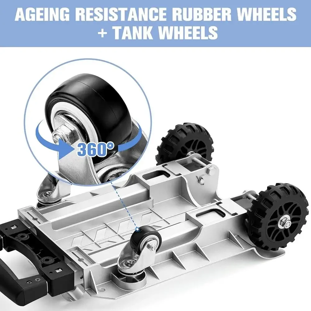 270LBS الثقيلة للطي شاحنة يدوية الألومنيوم عربة المرافق مع 4 عجلات خزان متقدمة الأمتعة التسوق نقل البضائع #4