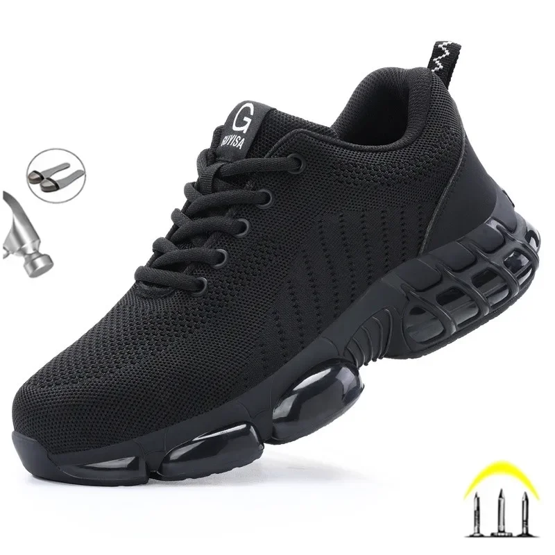 Safety Work Sneakers Steel Toe Shoes For Men Puncture-Proof Labor Shoes Indestructible Male Footwear Security Boots Lightweight