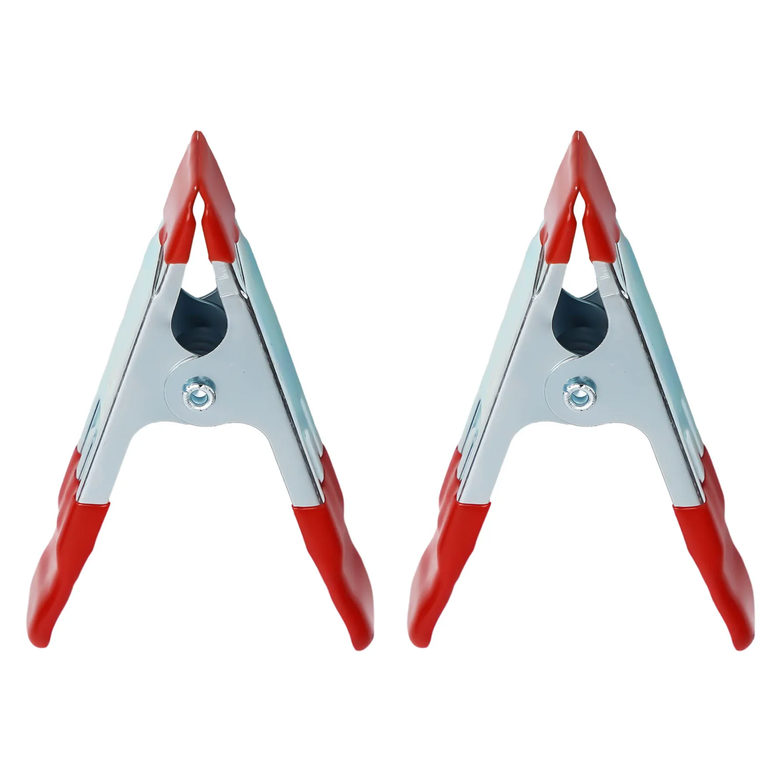 Strong Rubber Grip Spring Clamp A-shaped Clip Red Color 2pcs A-shaped Acccessories Workshop Equipment Practical Useful Brand New