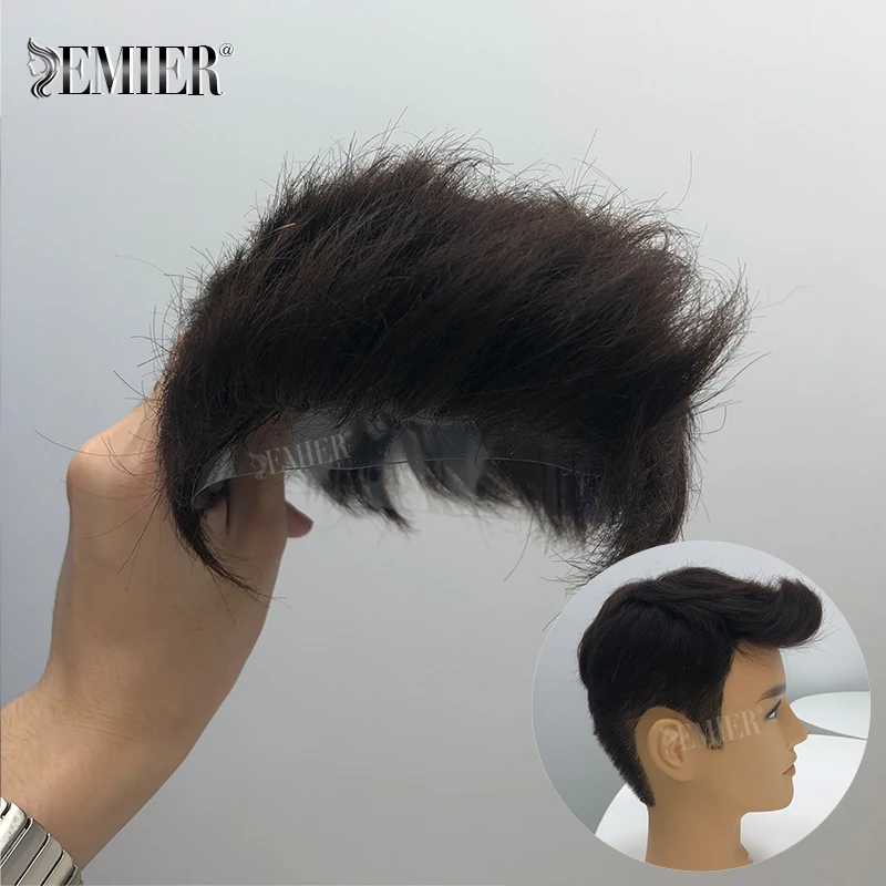 Parrucca da uomo Pre in stile Mono con parrucche per capelli umani NPU per uomo Linea sottile naturale Taglio di capelli corti Parrucche maschili per capelli umani Pronto da indossare