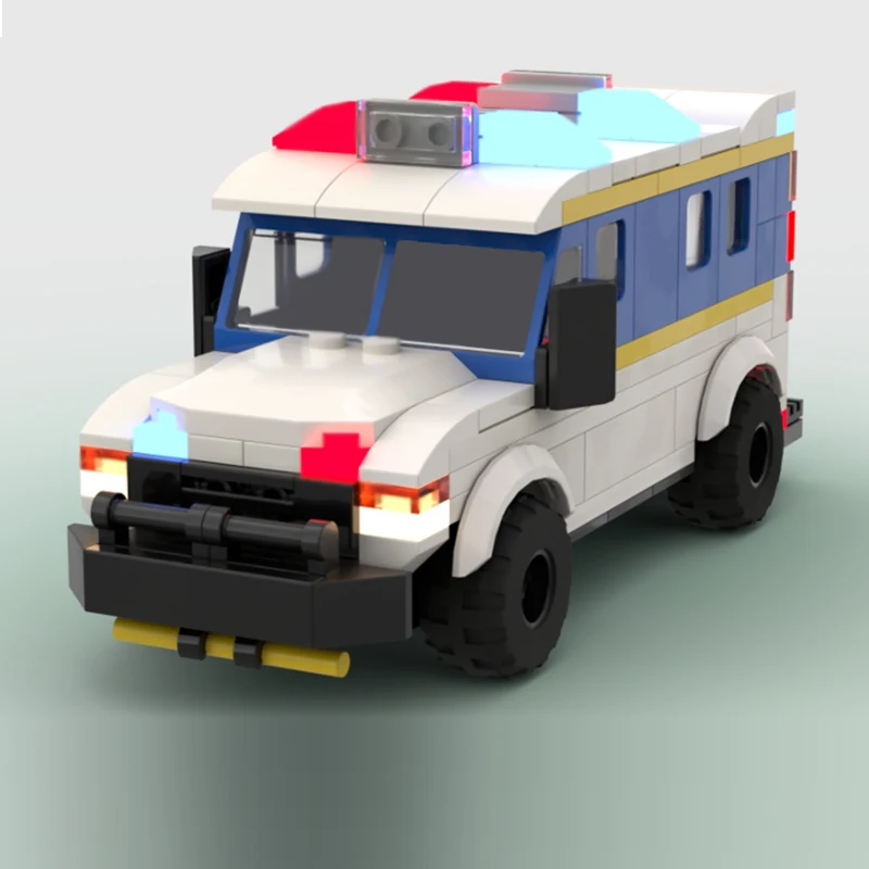 City Car Model MOC Building Bricks Heavy Police Interceptor Car Modular Technology Children Holiday Gifts Assemble Toys Suit