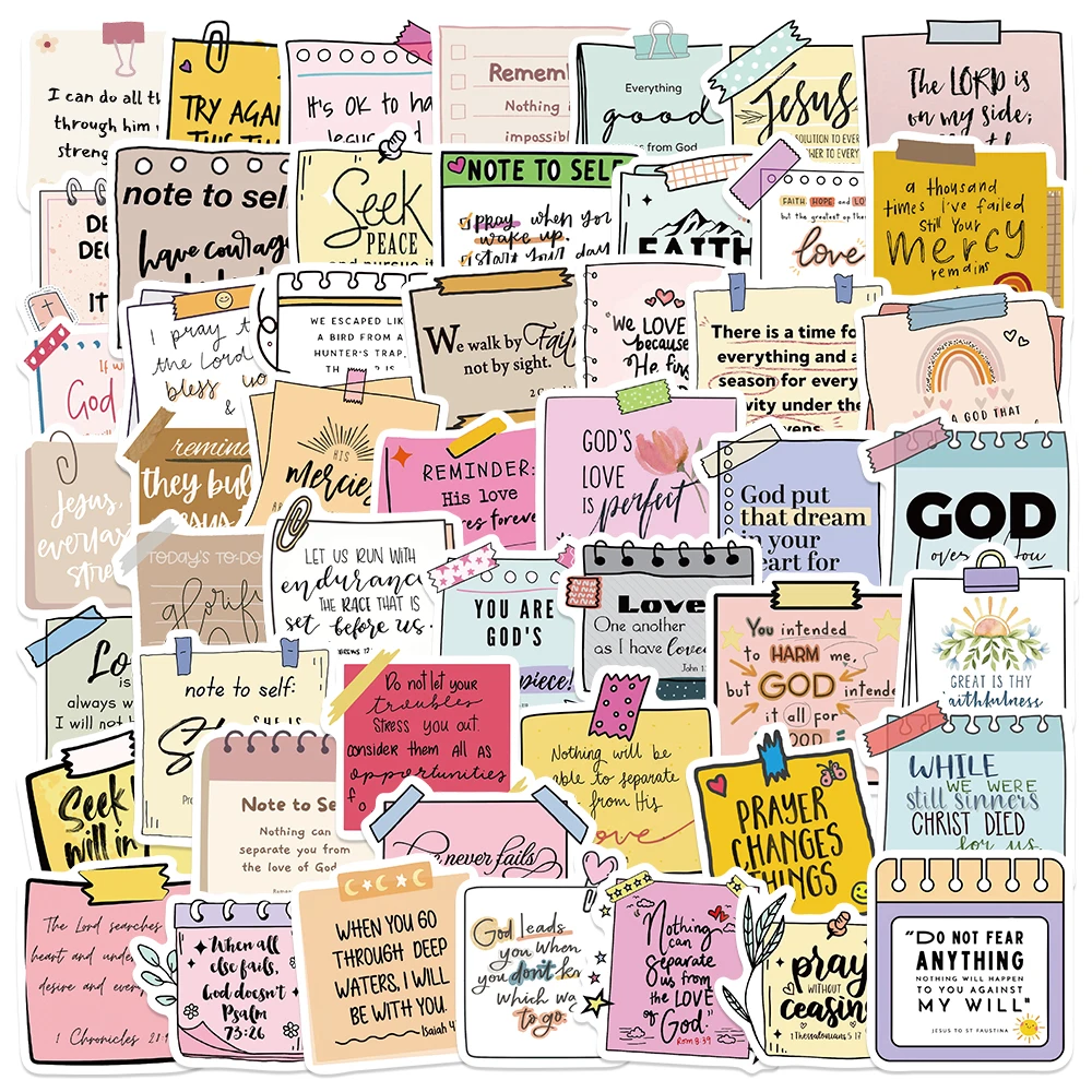 50 unids/pack Jesús Biblia etiqueta cristiana DIY pegatina estética diario portátil decoración Scrapbooking suministro de papelería