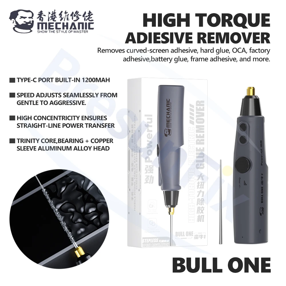 

MECHANIC Bull One средство для удаления клея с высоким крутящим моментом для ремонта экрана мобильного телефона, инструмент для удаления изогнутого/жесткого/OCA/средней рамки