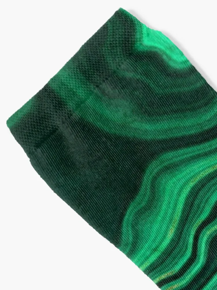 Malachite Green Faux Marble with Gold Veins III Socks Warm Socks Men Socks Cycling