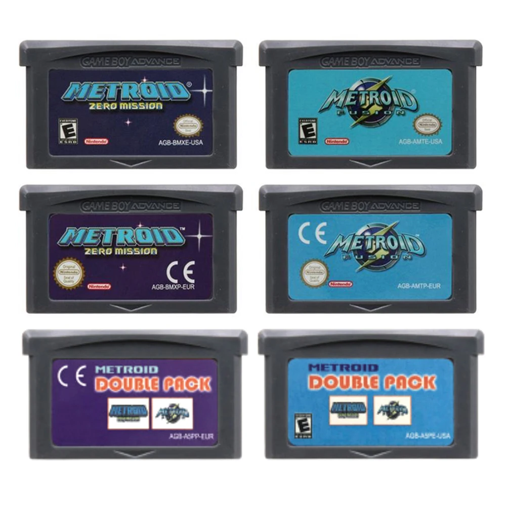 Metroid GBA Game Cartridge 32-bit Video Game Console Card Fusion Zero Mission for GBA NDS USA EUR Version