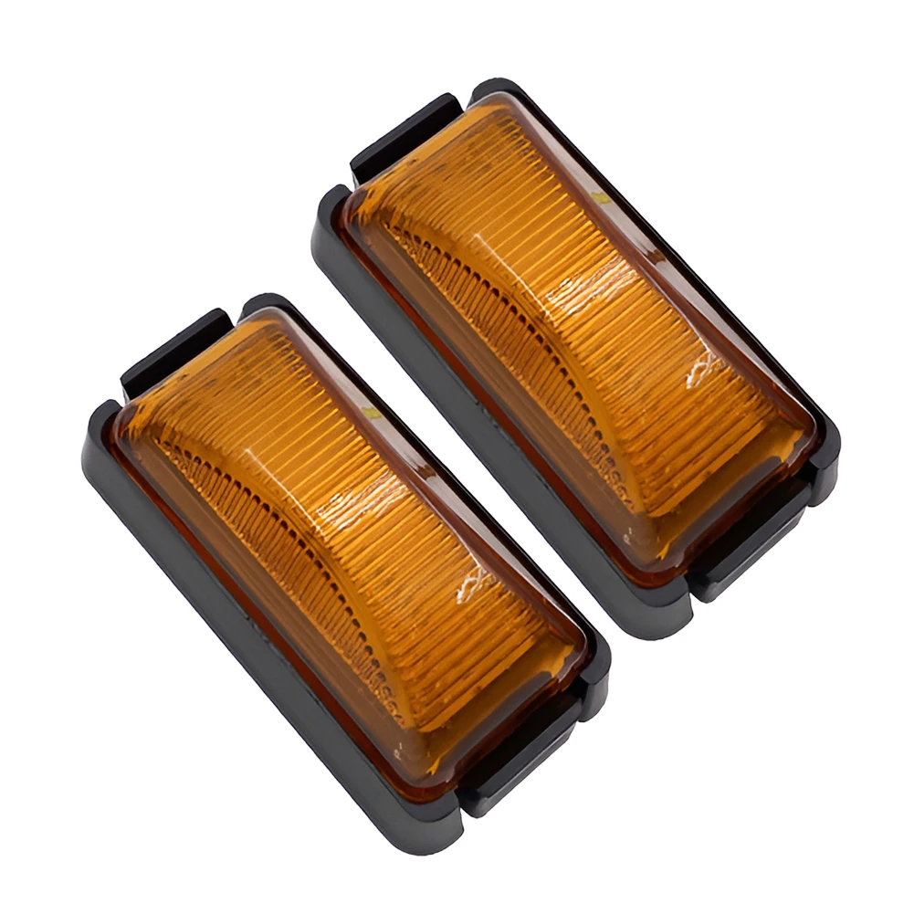 2Pcs 10V-30V 6-LED Amber Side Marker Light Clearance Lamp Universal for Car SUV Van Lorry RV Bus Boat Trailer Truck