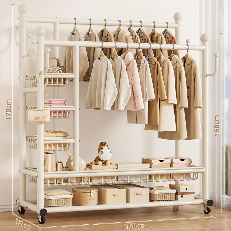 

Balcony Minimalist Clothes Rack Shelfs Unique Beautiful Wheels Clothes Rack Modern Display Cabideiro Home Accessories