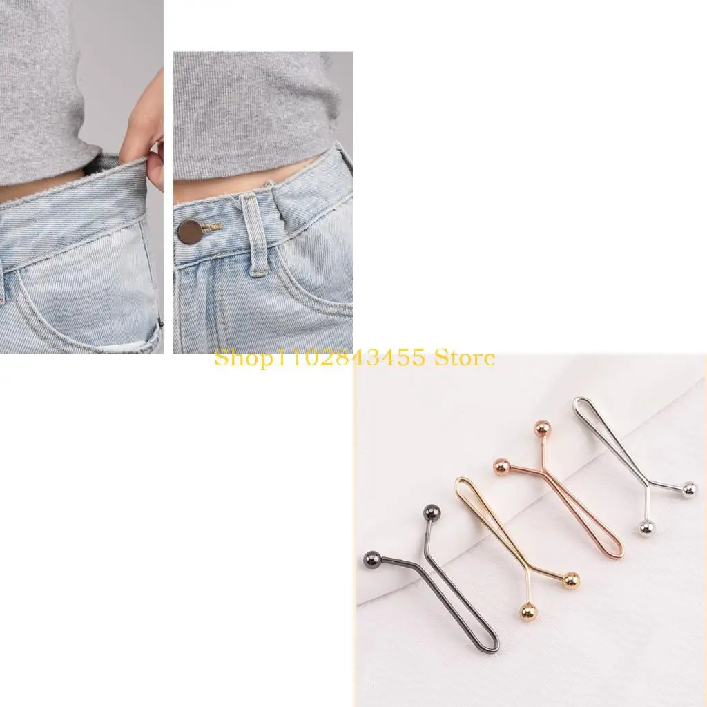 49MC Reusable Tighten Waist Button Adjustable Fastening Buckles Pin for Jeans
