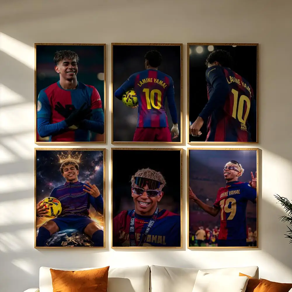 Footballer L-Lamine Y-Yamal HD Poster Home Decor Sticky Wall Waterproof Home Living Room Bar Aesthetic Decor