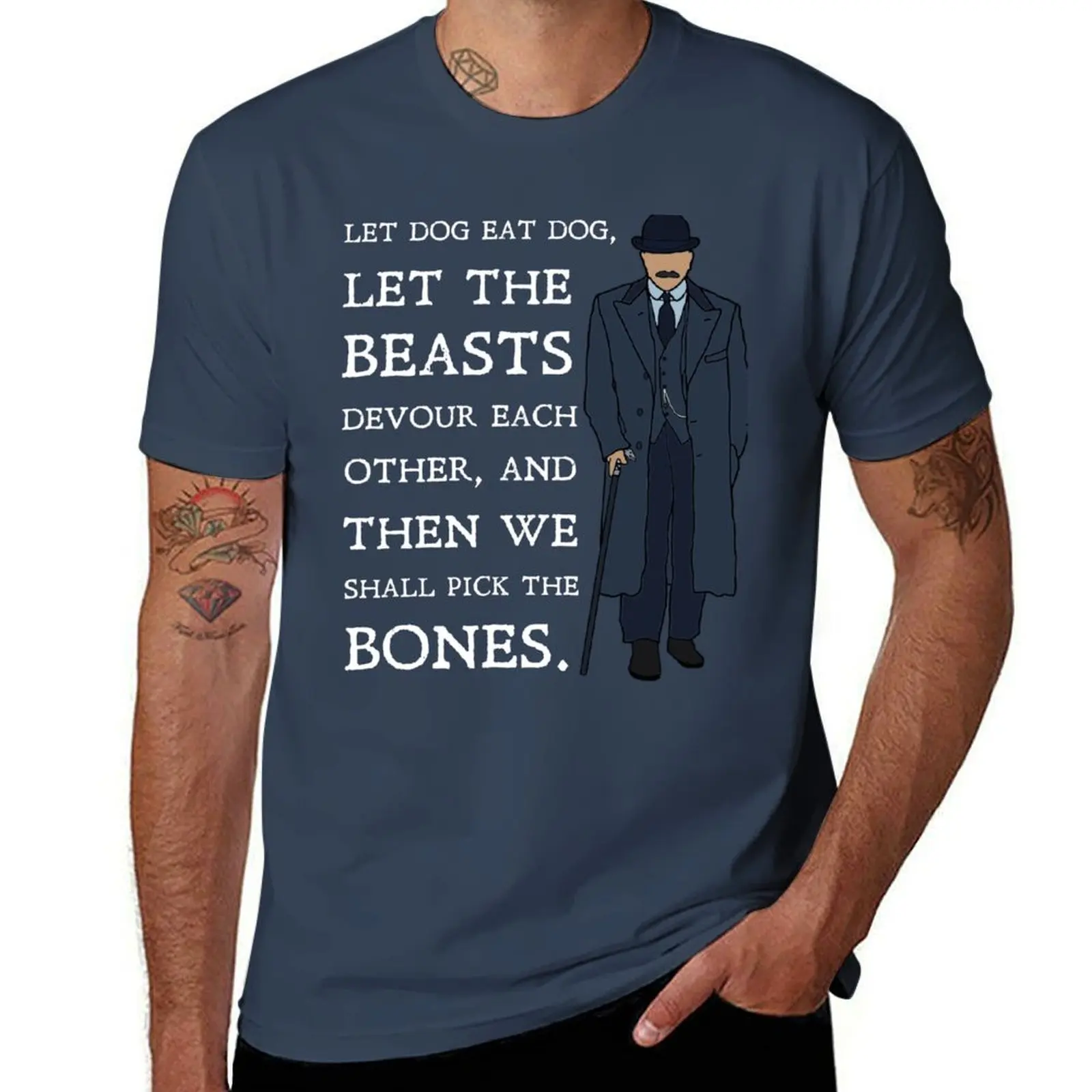 

Inspector Campbell - Let dog eat dogs: Peaky Blinders (White) T-Shirt Louboutins fitted t shirts for men