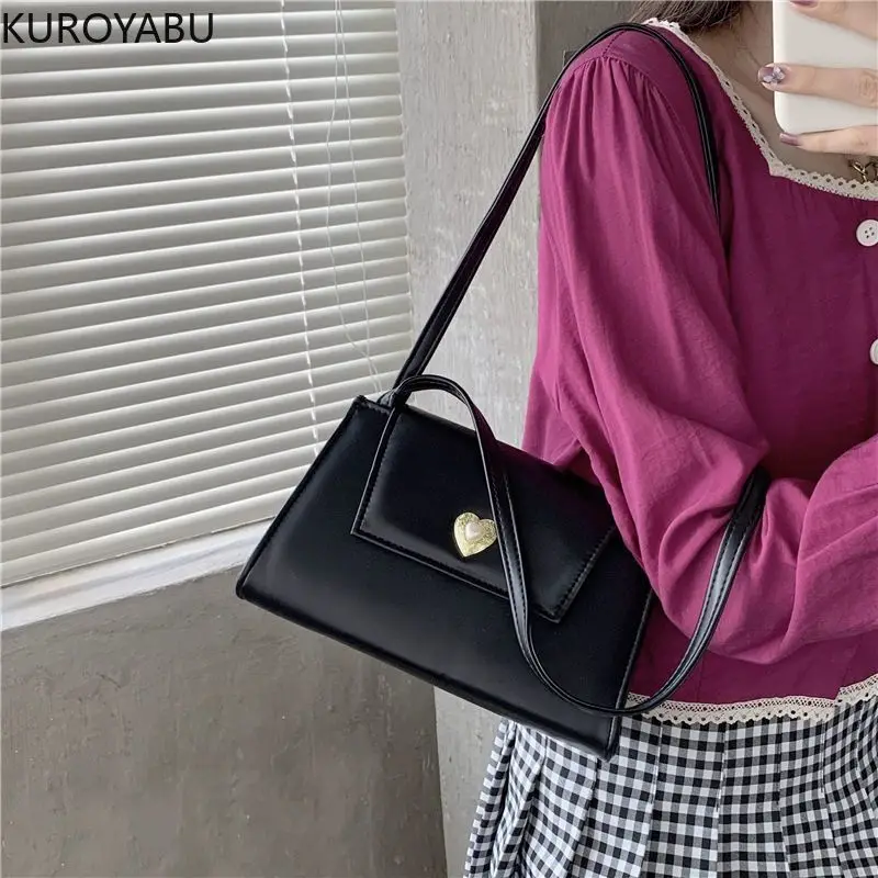 Portemonnees En Handtassen Vintage Effen Kleur Pu Lederen Mode Casual Temperament Alle Match Kpop Dames Sweet Bolsos Para Mujer