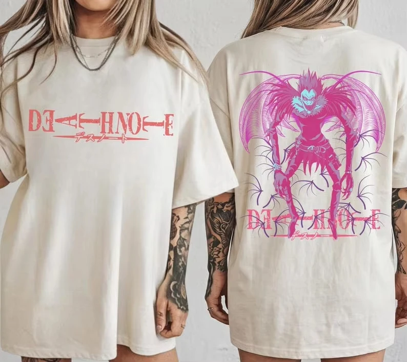Death Note T-shirt Vintage Loose Oversized Unisex Print T-shirts for Men Women Fashion Hip Hop Casual high quality Comfortable