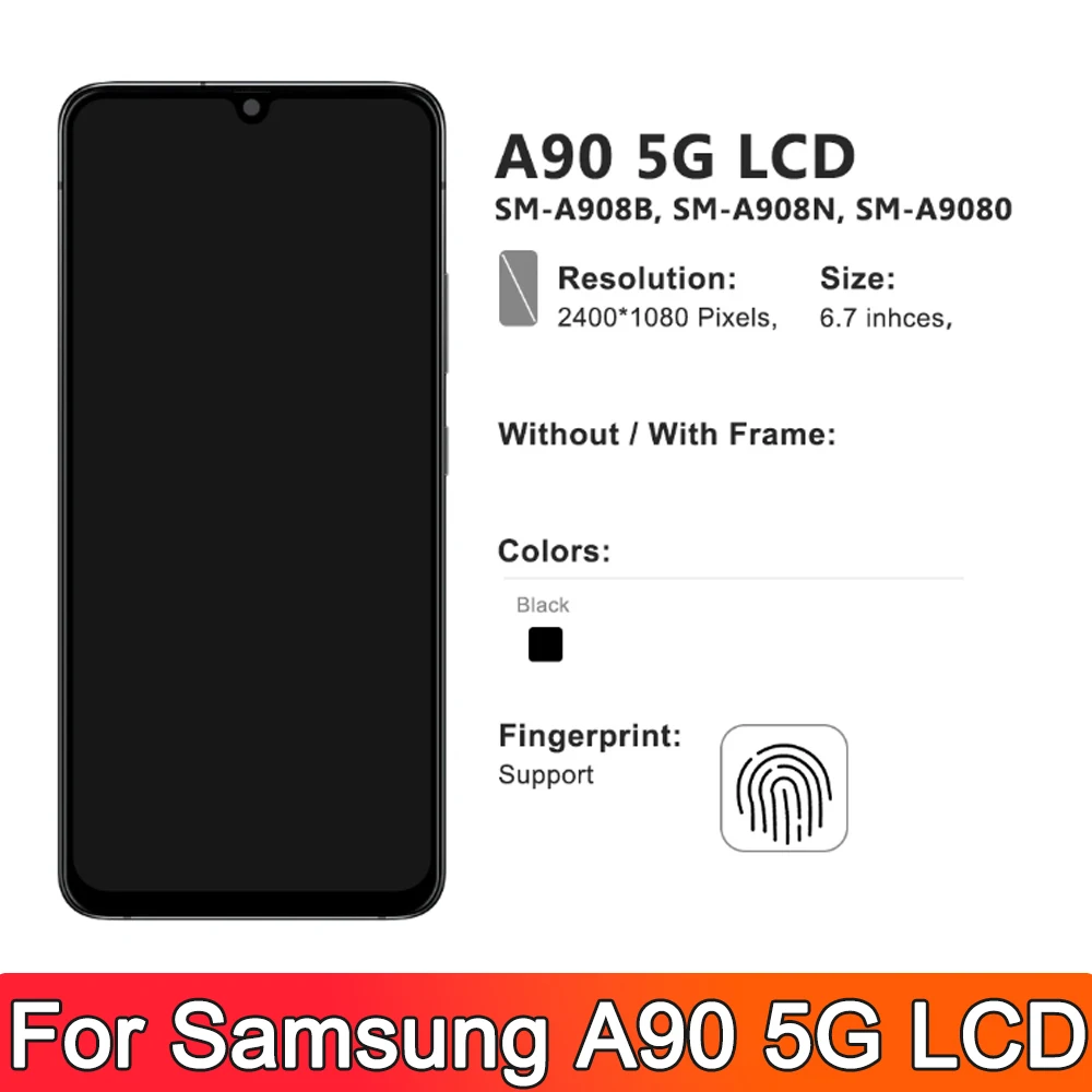 OLED For Samsung A90 5G LCD Replacement Parts, Display Touch Screen For Samsung A908B A908N A908 Screen Assembly