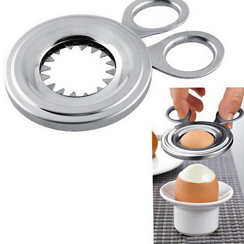 1Pc Stainless Steel Boiled Egg Cutter Kitchen Tool Egg Scissors Shell Peeler - Easy to Use Egg-Splitting Kitchen Accessory