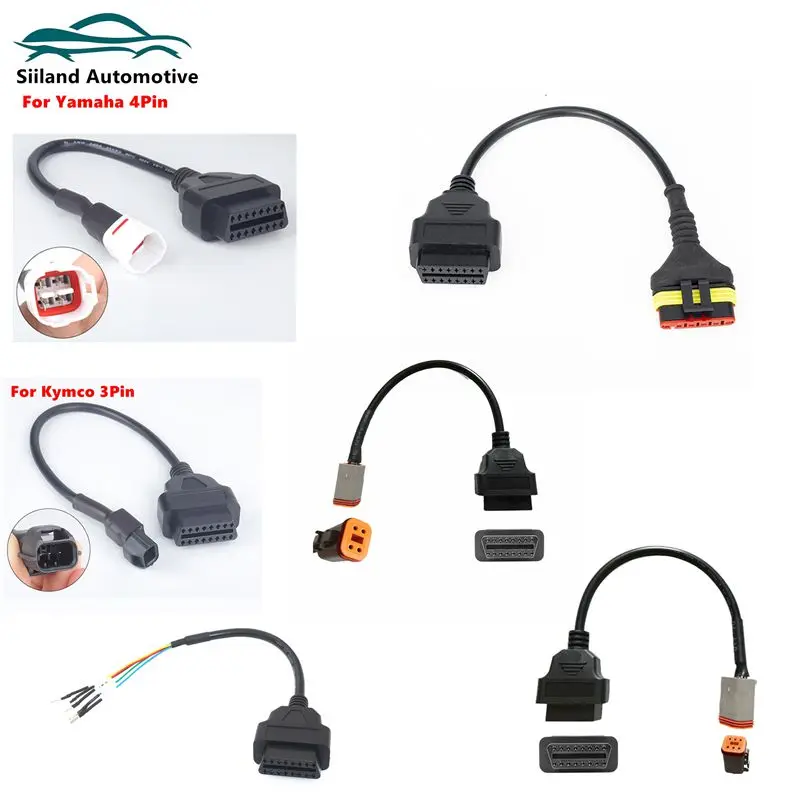 For KTM OBD2 Connector Motorcycle Motobike For YAMAHA For HONDA MotoFor Harley 6P OBD 2 Extension cable For KYMCO For BENELLI