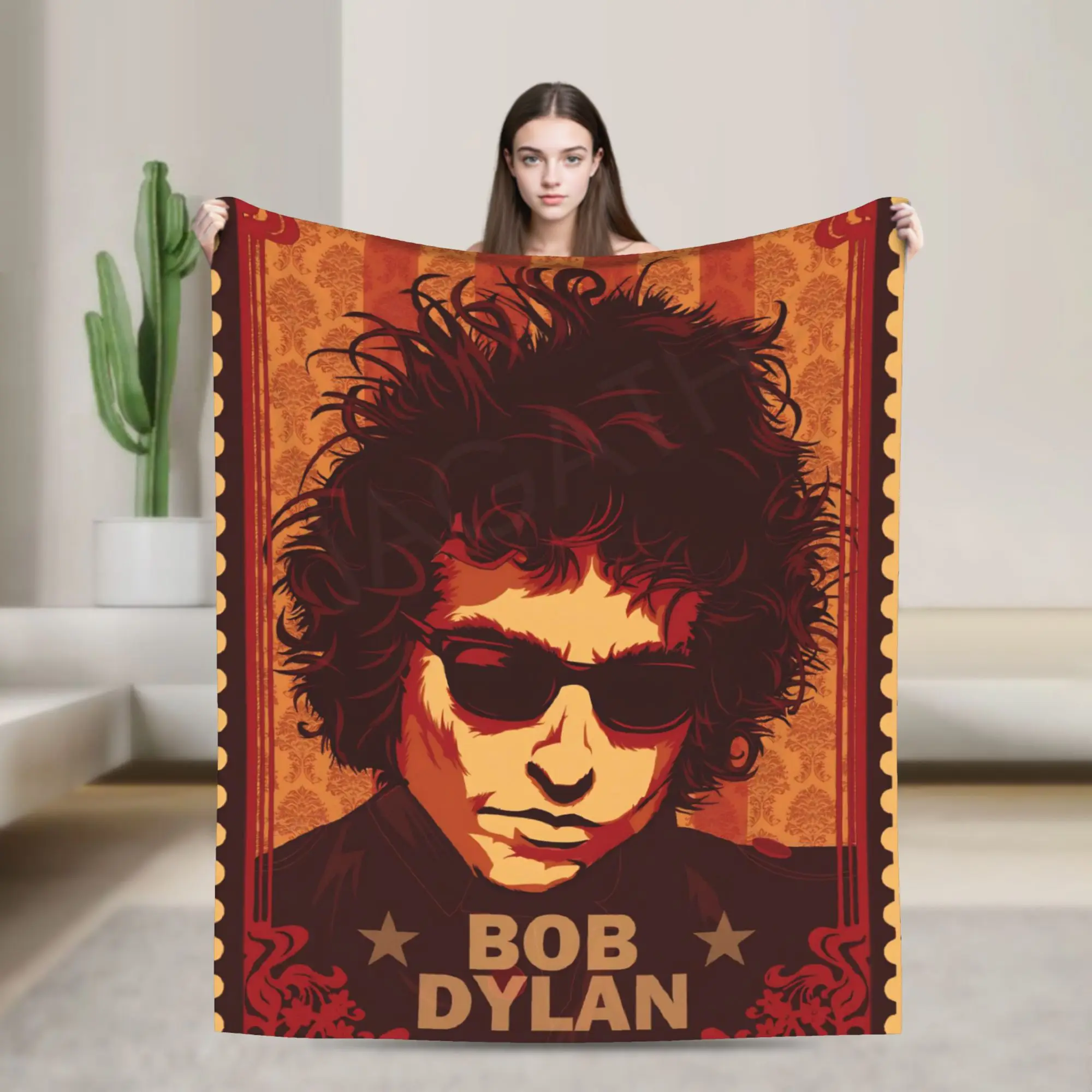 Bob Dylan Singer Throw Blanket for Couch  Soft Fuzzy Plush Blanket 50x60 Inches Multiple Sizes Bedspread for All Seasons