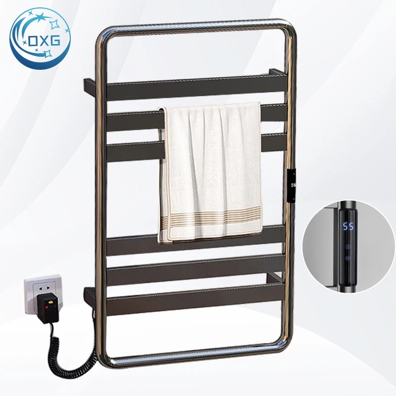 

OXG Bathroom Heated Towel Warmer Built-in Timer Wall Mounted Electric Heated Towel Rack for Bathroom Towel Dryer 220V/110V
