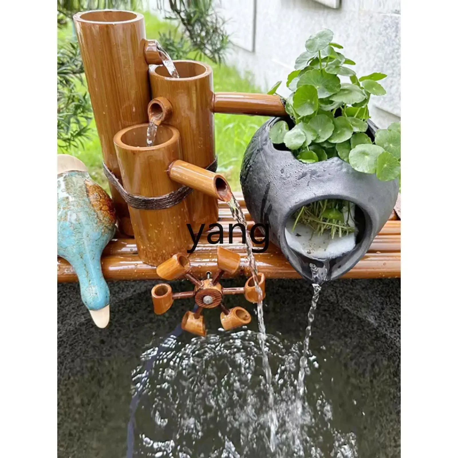 CCL Bamboo Pottery Pot Filter Fish Tank Three-in-One Feces Suction Circulation System Porcelain Tank Running Water Oxygenator