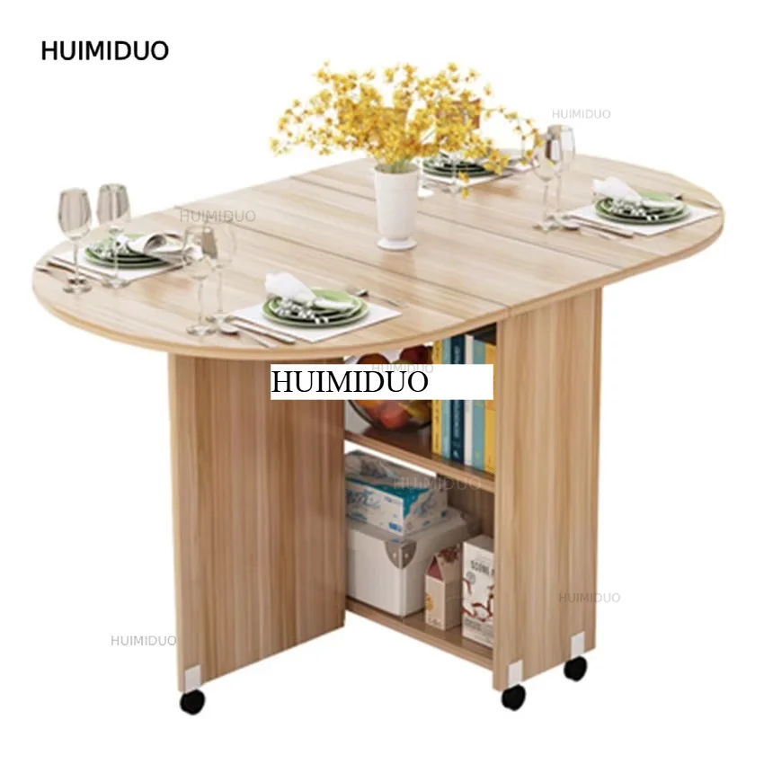 Folding Table Solid Wood Storage Breakfast Table