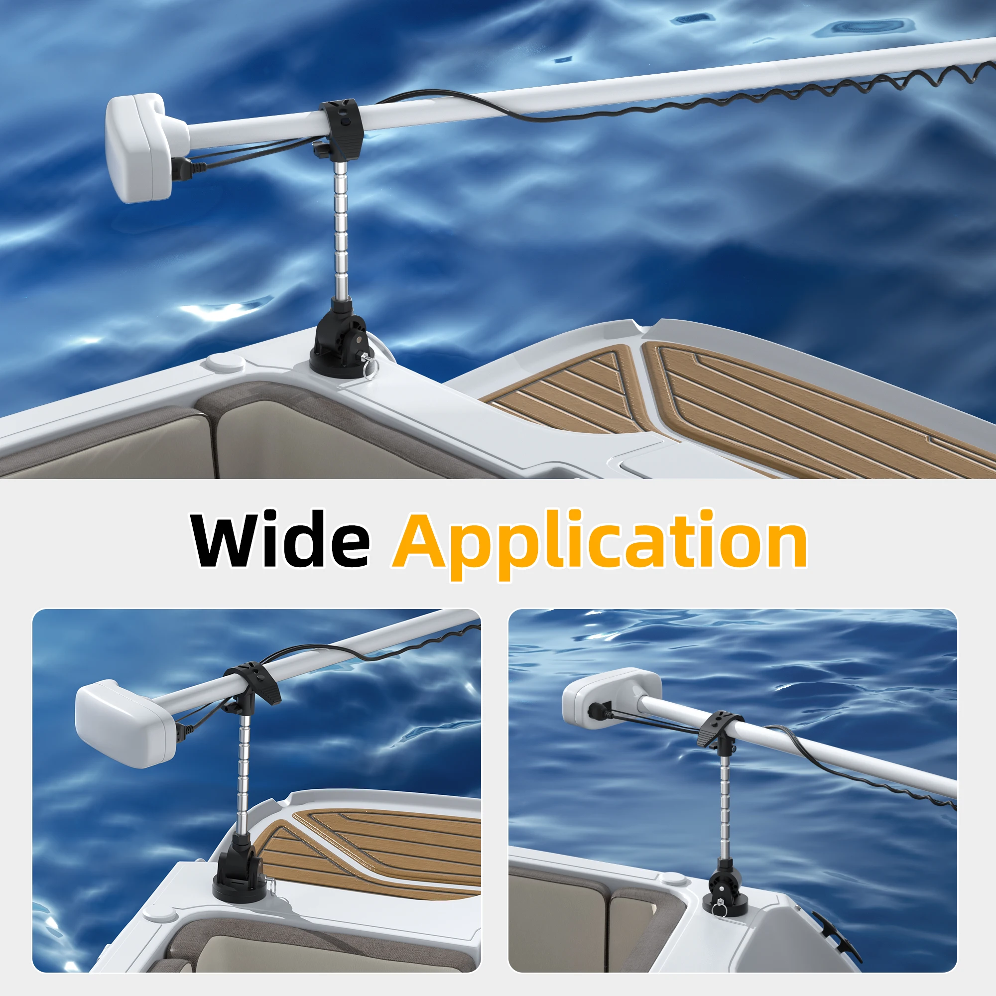 حامل مثبت محرك التصيد ينطبق على Minn Kota Terrova/Riptide Ulterra/Riptide PowerDrive وقابل للتعديل من الدرجة البحرية