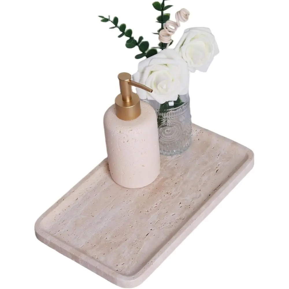 

Natural Marble Vanity Tray or Bathroom Counter-12 X6 Decorative Tray or Perume, Candles, Stone lry Dish Tray